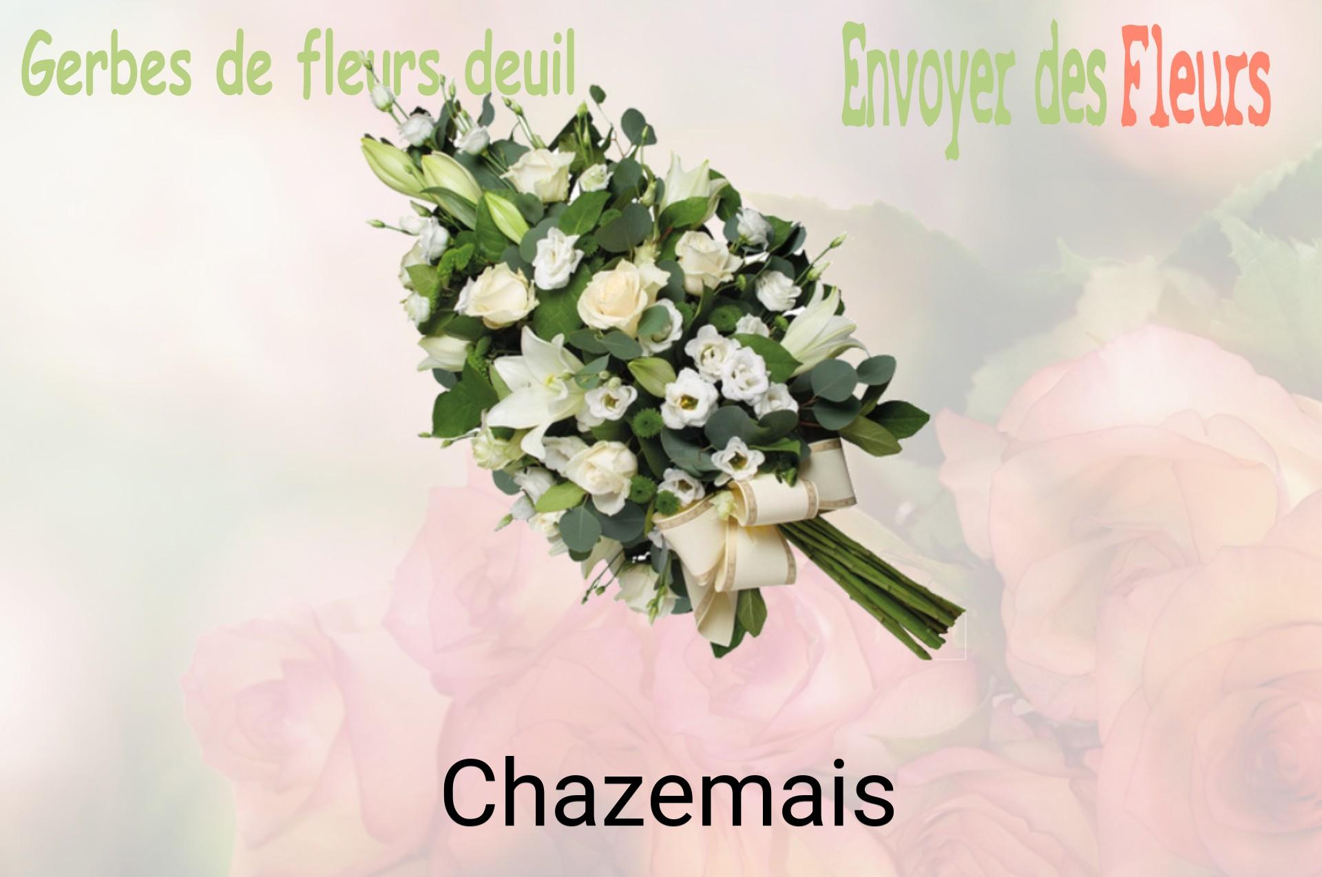 Gerbe de fleurs de deuil livrée à Chazemais